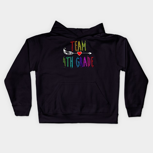 Team 4th Grade Tribe Heart Funny Last Day Of School Kids Hoodie by klausgaiser